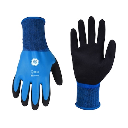 Ge Coated Gloves, Nitrile, Sandy, Blue, M 1 PR GG211MC
